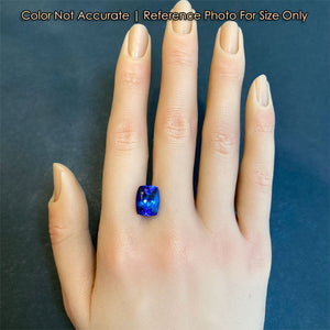 violet blue tanzanite gem size antique cushion