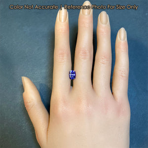 tanzanite gemstone on hand antique cushion