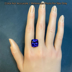 size reference for antique cushion tanzanite