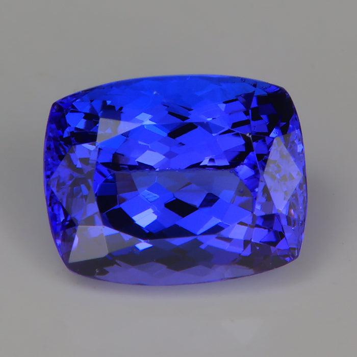 violet blue tanzanite gemstone in antique cushion cut