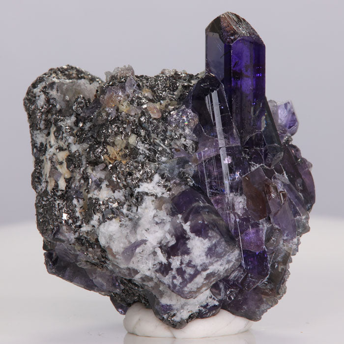 On Matrix tanzanite crystal specimen
