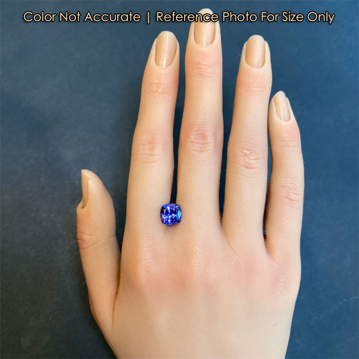square cut tanzanite rare gem size to hand