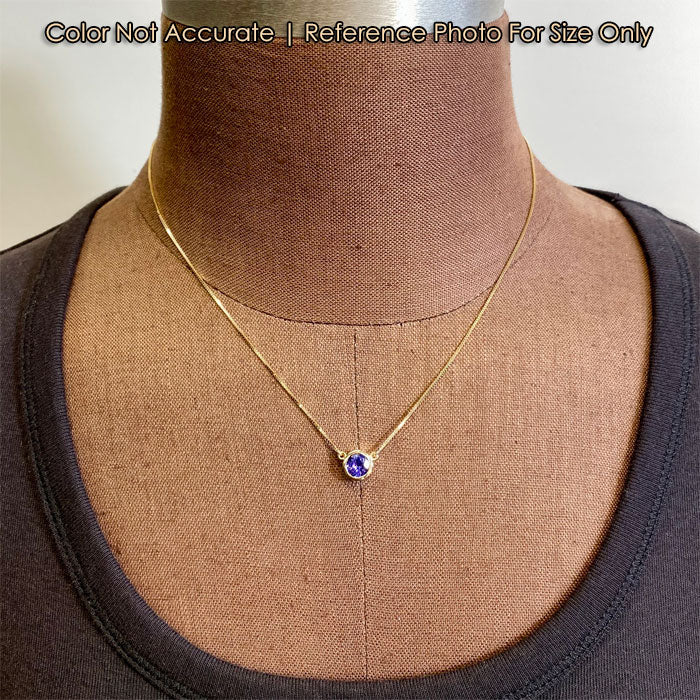 yellow gold tanzanite necklace size