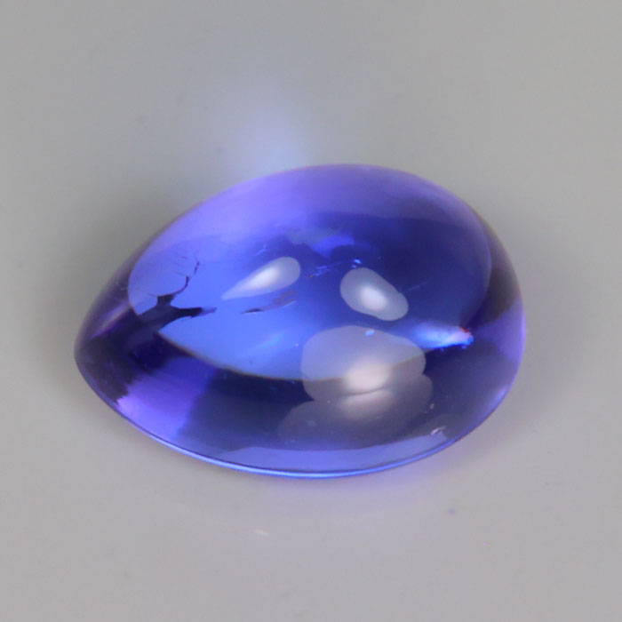 pear shape cabochon cut tanzanite gemstone