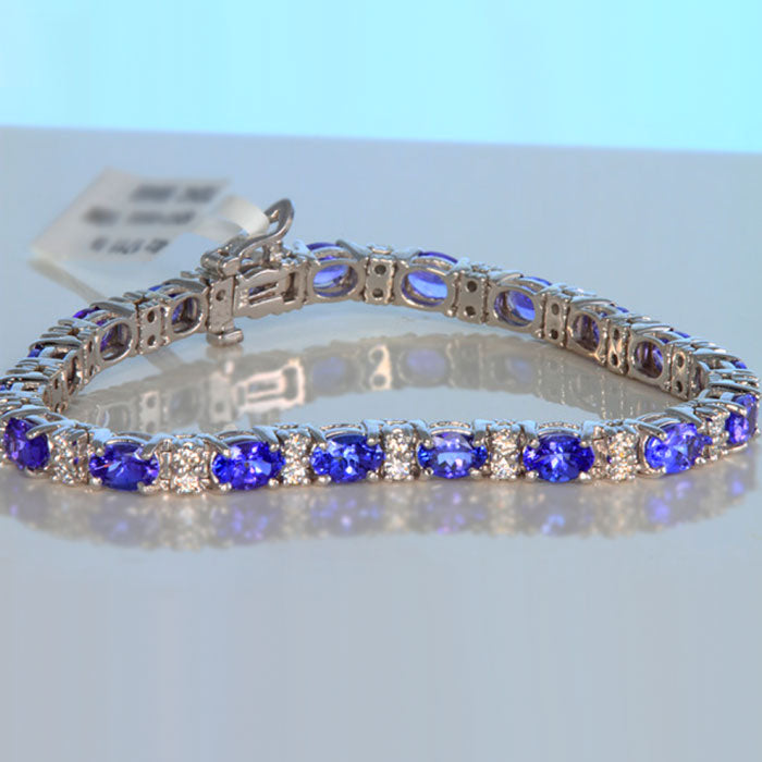diamond and tanzanite tennis bracelet