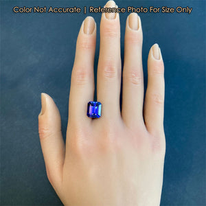 blue violet emerald cut tanzanite size