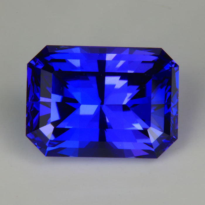 emerald cut violet blue tanzanite gemstone