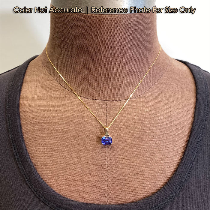 yellow gold tanzanite pendant size