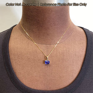 yellow gold tanzanite pendant size