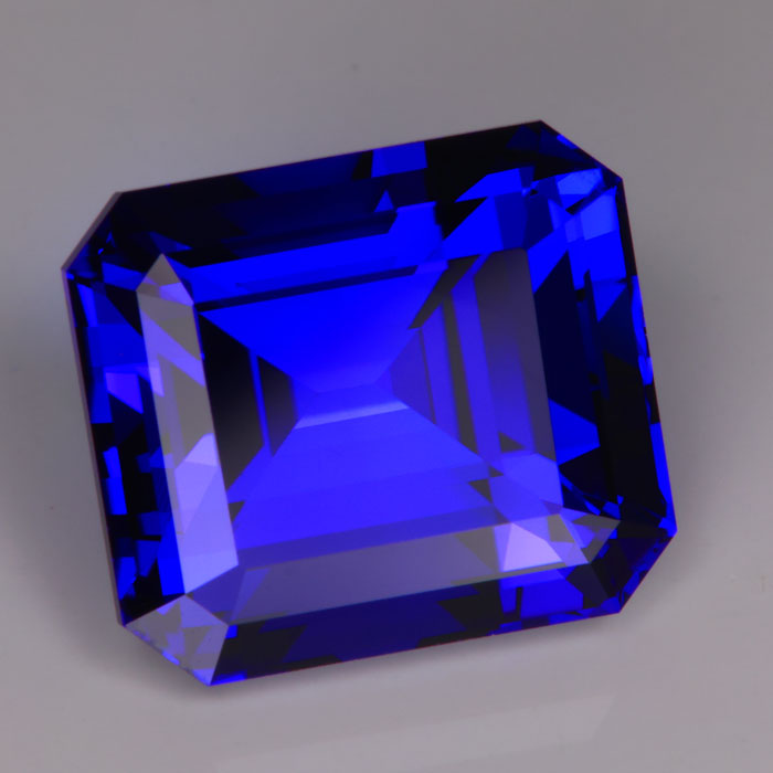 emerald cut violet blue tanzanite 