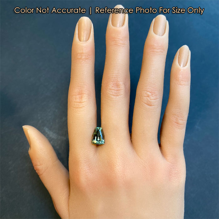 natural fancy shield tanzanite on hand size