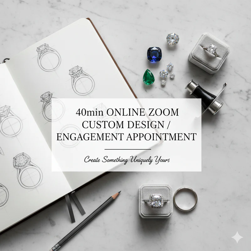 40min Online Zoom Session For Custom Jewelry / Gemstone Design Appointment