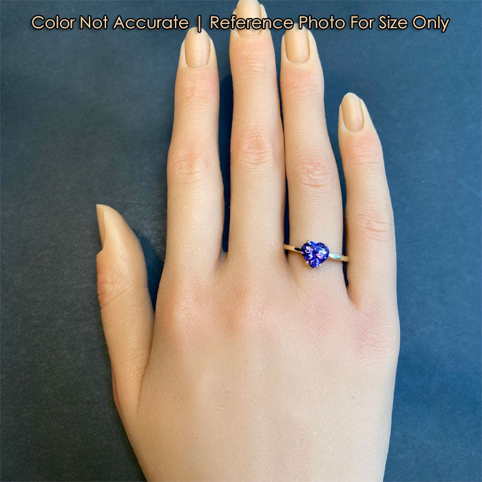 yellow gold heart tanzanite ring