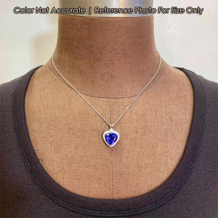 heart tanzanite pendant size