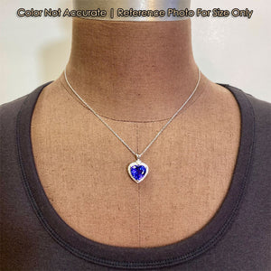 heart tanzanite pendant size