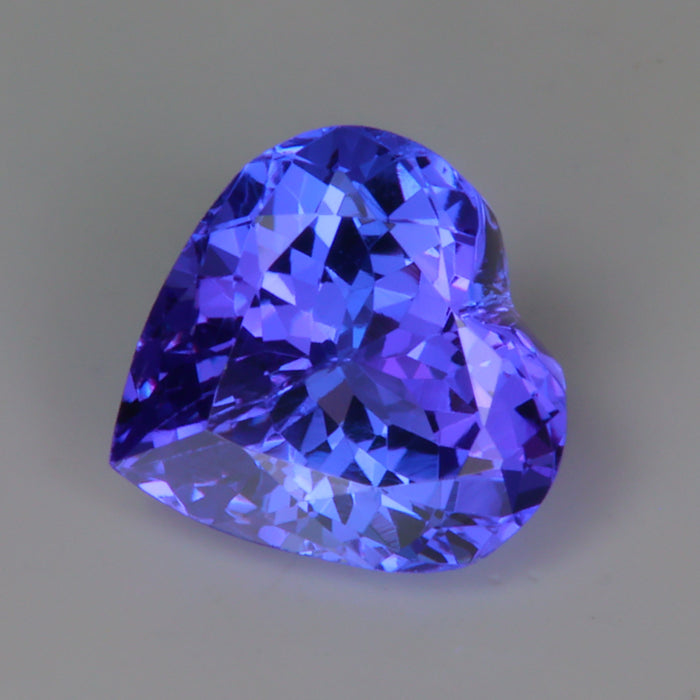 blue violet tanzanite gemstone heart shape brilliant cut