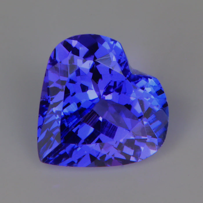 blue violet heart shape tanzanite gem