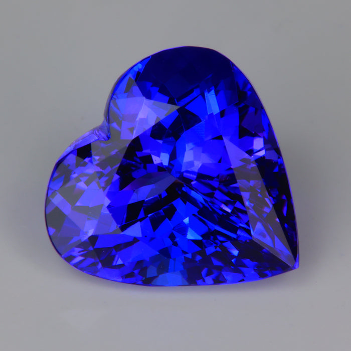 blue violet tanzanite gemstone heart shape brilliant cut