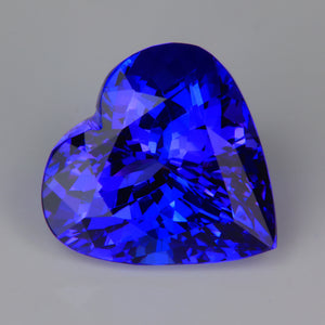 blue violet tanzanite gemstone heart shape brilliant cut