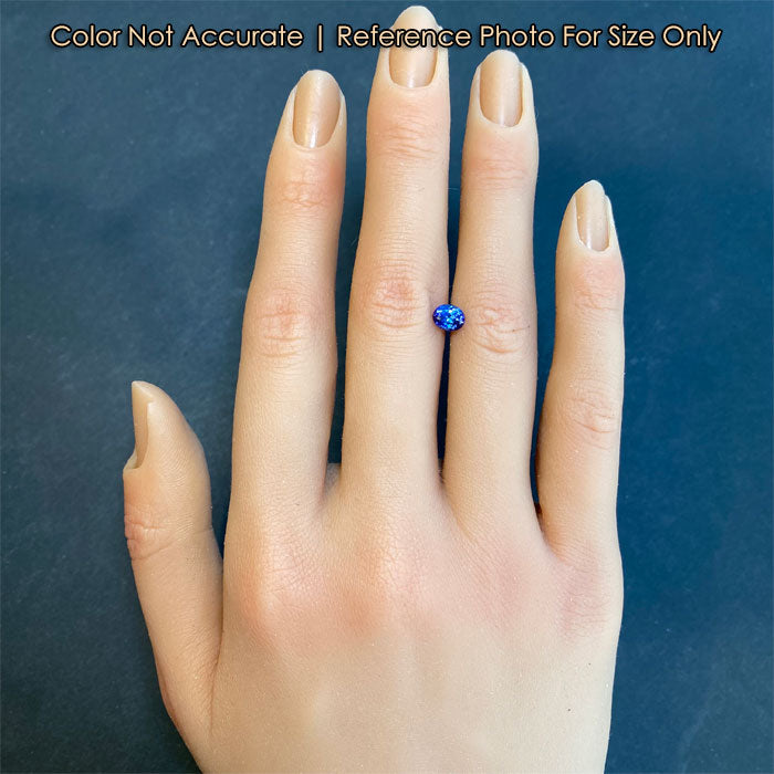 mostly blue oval tanzanite from Kenya on hand