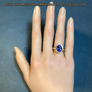 tanzanite gemstone ring on hand size
