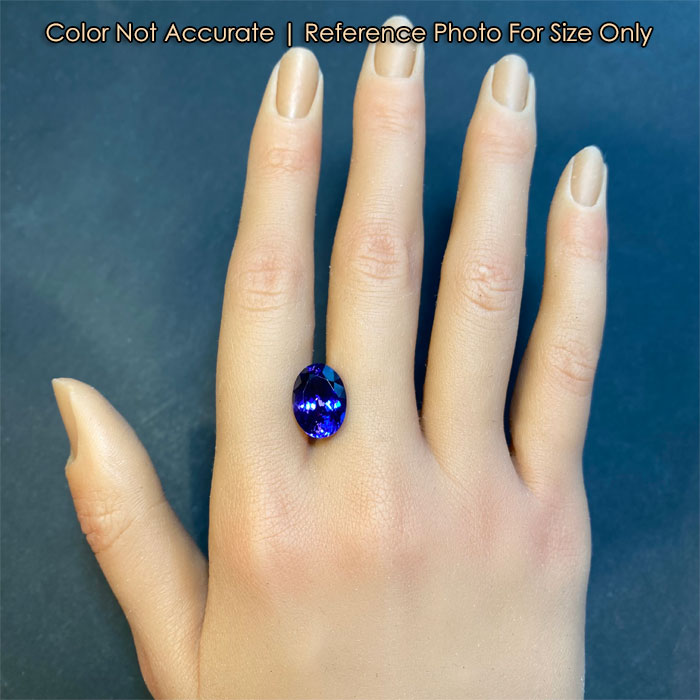 size reference to oval cut tanzanite