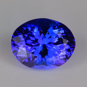 violet blue oval cut tanzanite gem