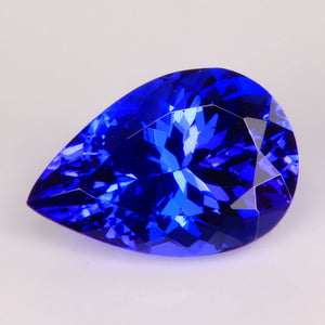 Pear shaped blue tanzanite deep blue violet 3.70ct