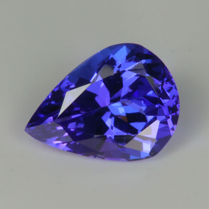 pear shape brilliant blue violet tanzanite  gemstone