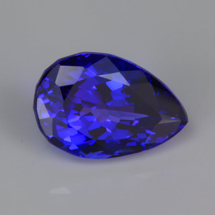 blue violet pear shape tanzanite gemstone 