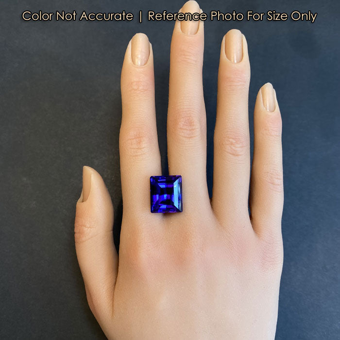 emerald cut great tanzanite on hand