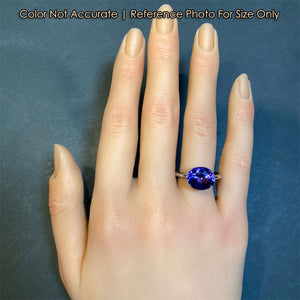 size of tanzanite ring on hand