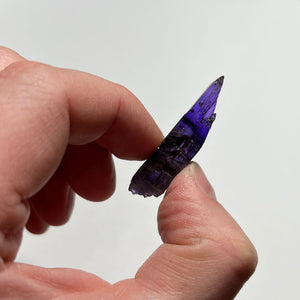 tanzanite crystal in hand