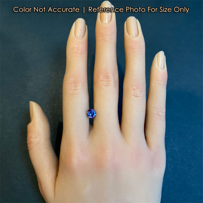 size of round brilliant tanzanite 