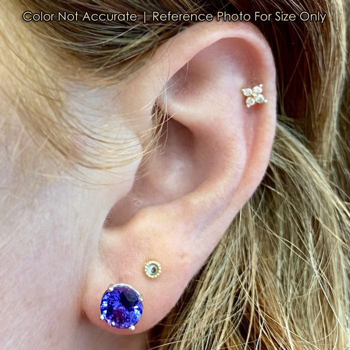 white gold tanzanite gemstone earrings size