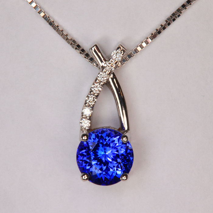 tanzanite pendant white gold diamond accents