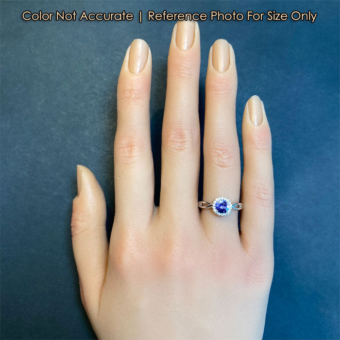 Tanzanite Ring Round Brilliant Cut With Diamonds 