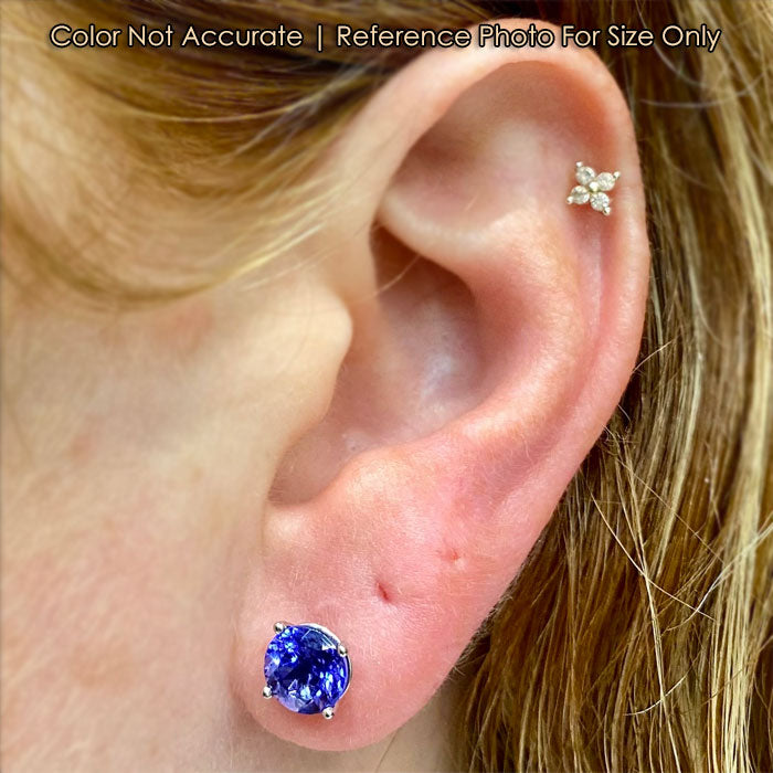 white gold tanzanite stud earrings size