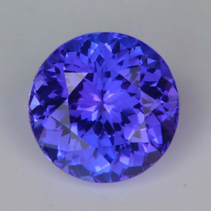 round portuguese brilliant blue violet tanzanite gemstone