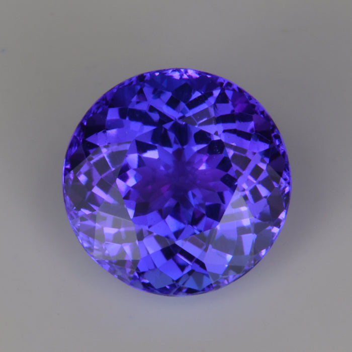 blue violet color round brilliant cut rare gemstone tanzanite