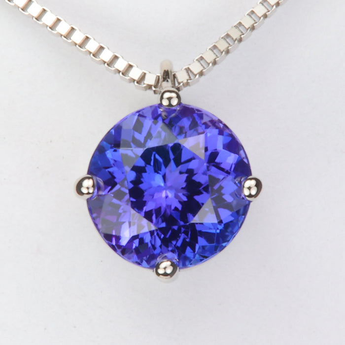 round tanzanite white gold necklace