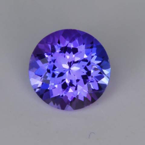 blue violet round tanzanite rare gem