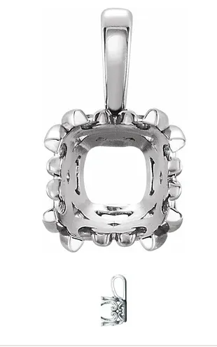 JH Pendant with Tanzanite Square Cushion 4.44 Carat Gemstone