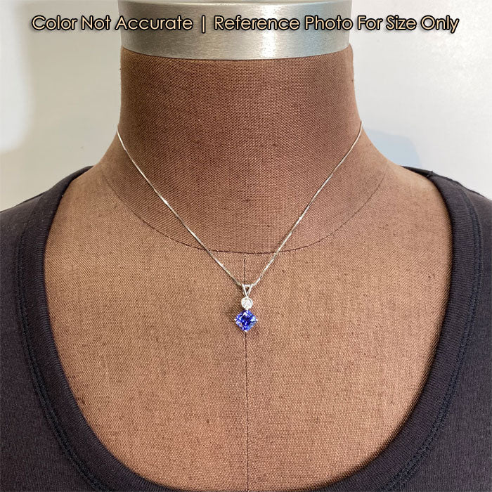 white gold diamond accented tanzanite pendant size
