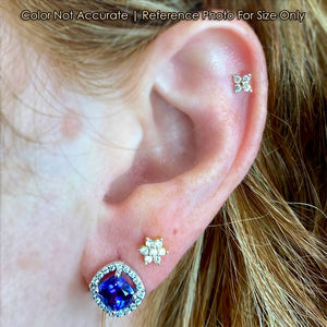 size of square cushion tanzanite earrings 