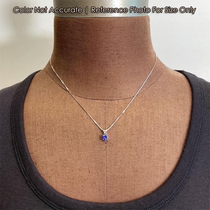 round brilliant tanzanite pendant size reference 
