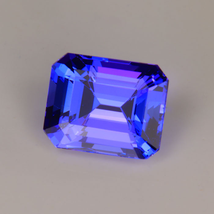 blue violet tanzanite gemstone emerald cut