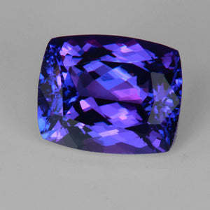 antique cushion tanzanite gemstone blue violet