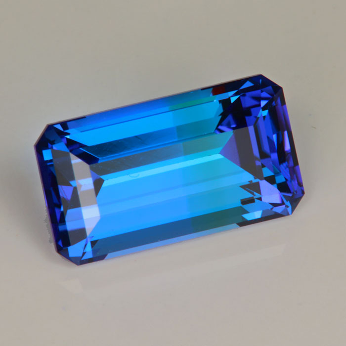 Violet Blue Emerald Cut Tanzanite Gemstone 10.83cts