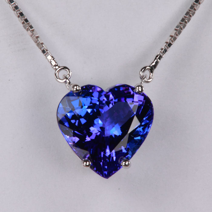 heart shape tanzanite gemstone necklace